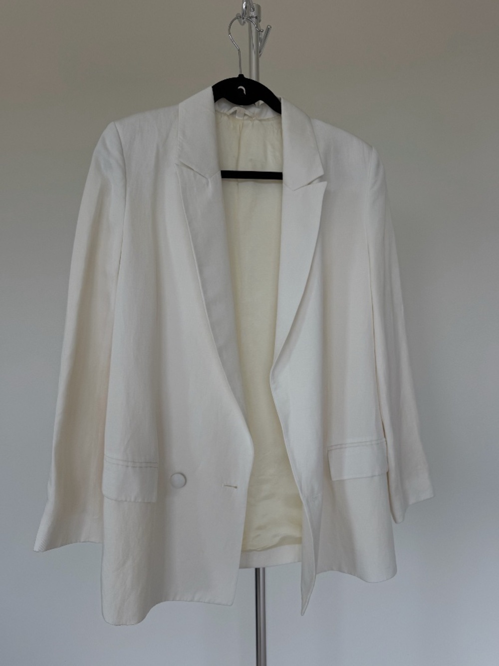 & Other Stories White Tailored Blazer & Tapered Pants Suit Set Size US 8 / EU 38
